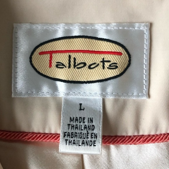 Vintage Talbots Womens Cream Collar Preppy Trench Raincoat Coat Large - Picture 7 of 10